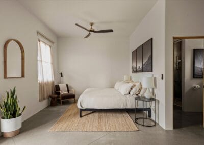 Suite 2's bedroom area offers a luxurious King bed